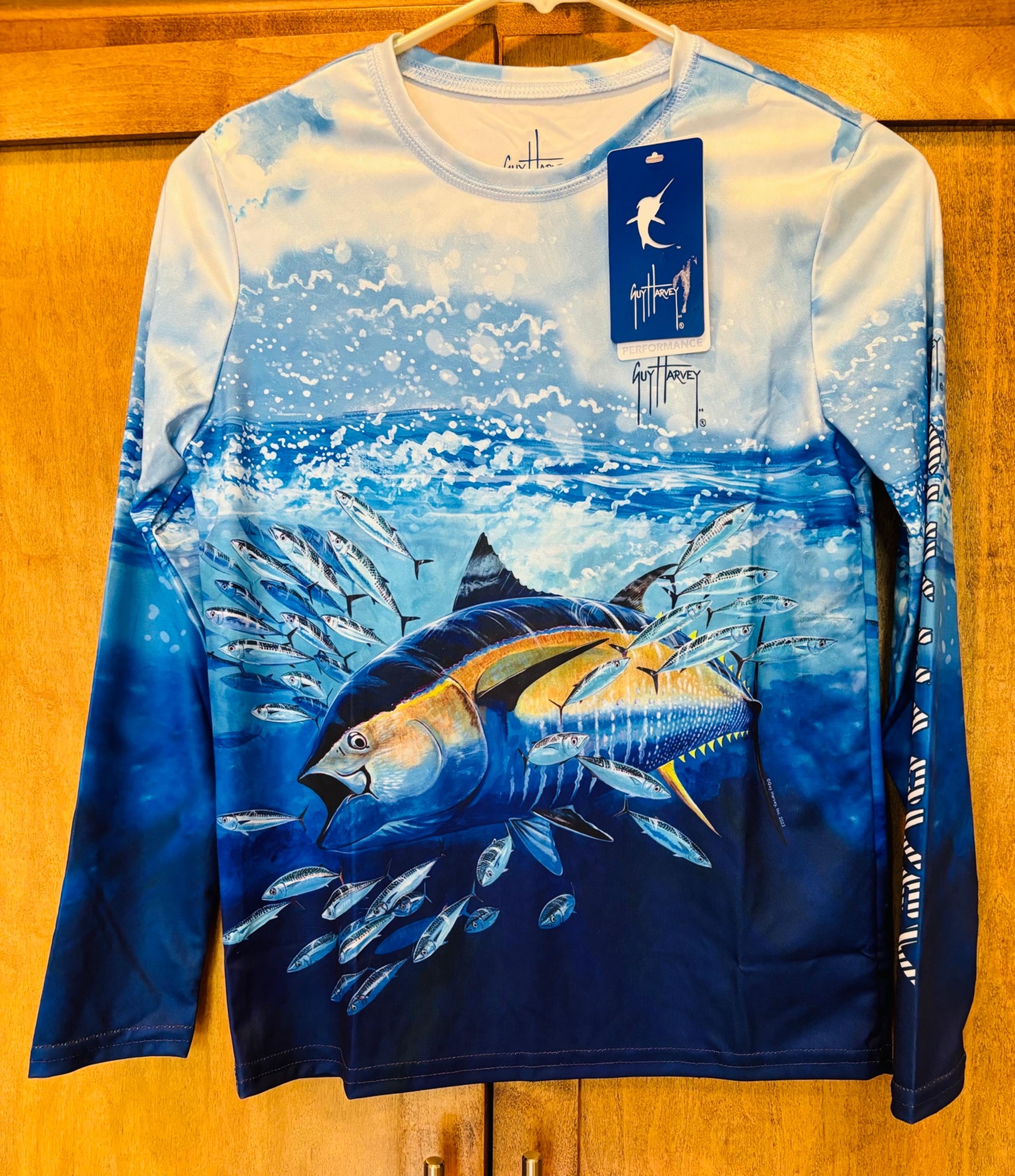 Boys Guy Harvey Performance, UPF 30 shirt size M