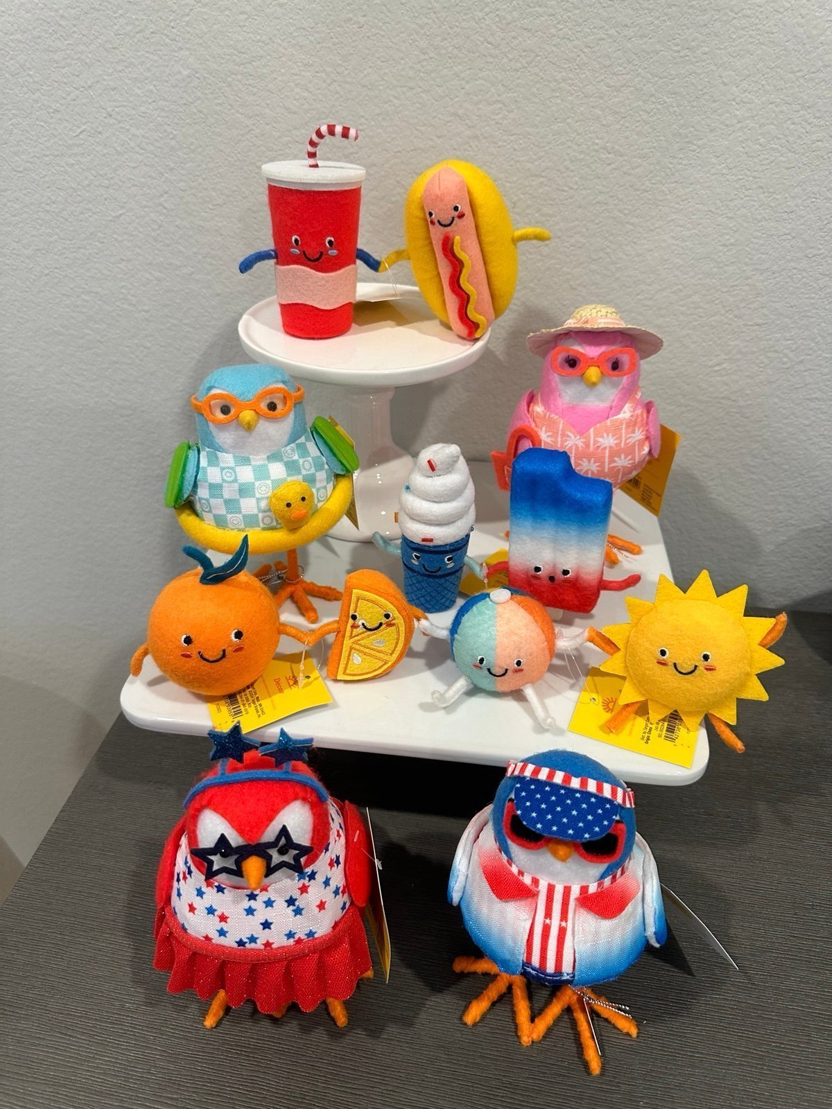 Target Summer/Patriotic 2024 Felt Bird Featherly Friends Deluxe 8 Piece Full Set