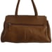 WILSONS LEATHER British Tan Pebble Leather Top Handle Satchel Silver Hardware