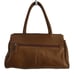 WILSONS LEATHER British Tan Pebble Leather Top Handle Satchel Silver Hardware