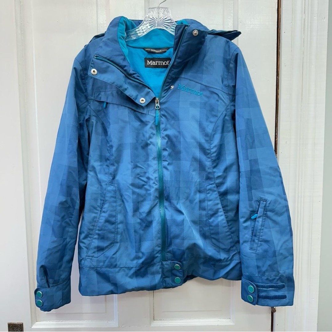 Marmot Membrain water resistant blue hooded winter coat skiing women's medium