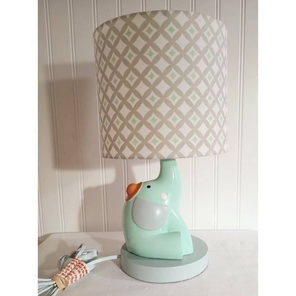 Lambs and Ivy elephant, nursery, child's room, lamp and shade