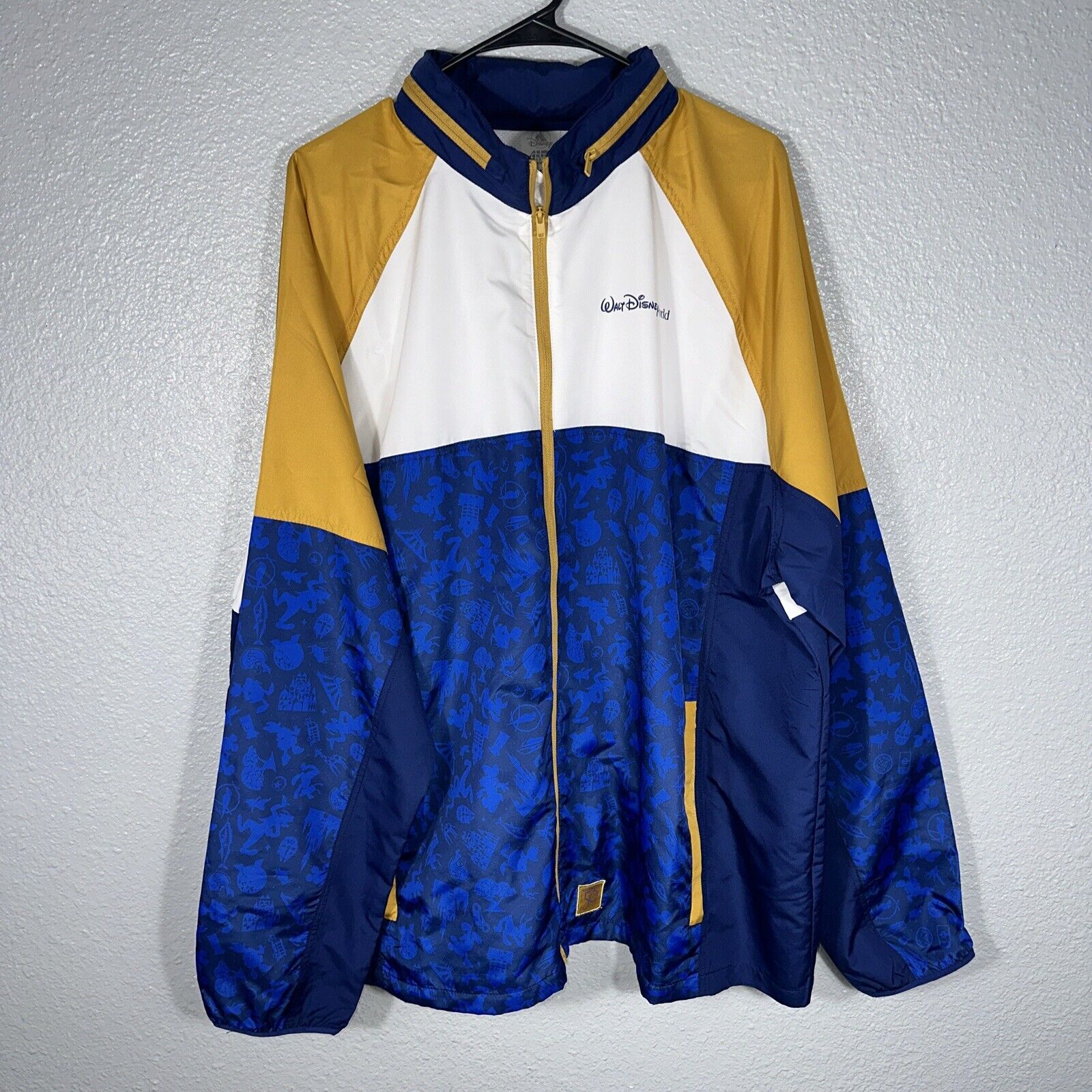 Walt Disney World 50th Anniversary Castle Windbreaker Jacket XXL hoodie EUC