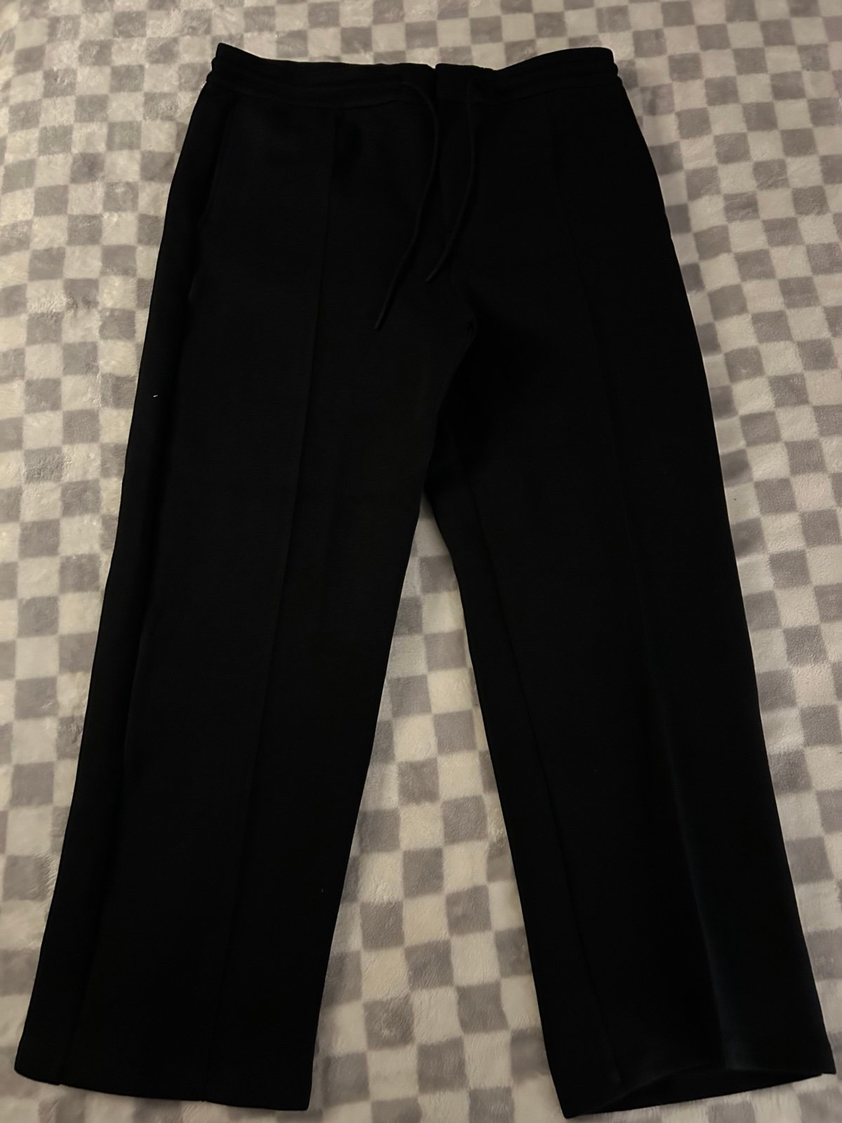 Mens Large Black Nike Loose Fit Straight Leg Stacked Length Sweatpants