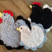 Handmade vintage style chicken potholders