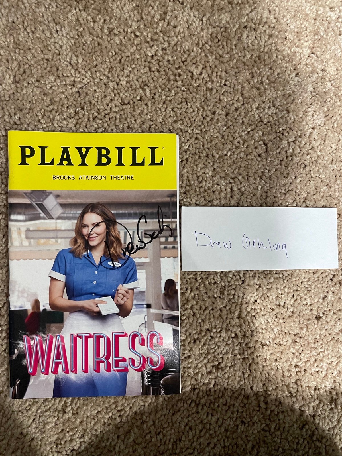 Drew Gehling Autographed Broadway Playbill