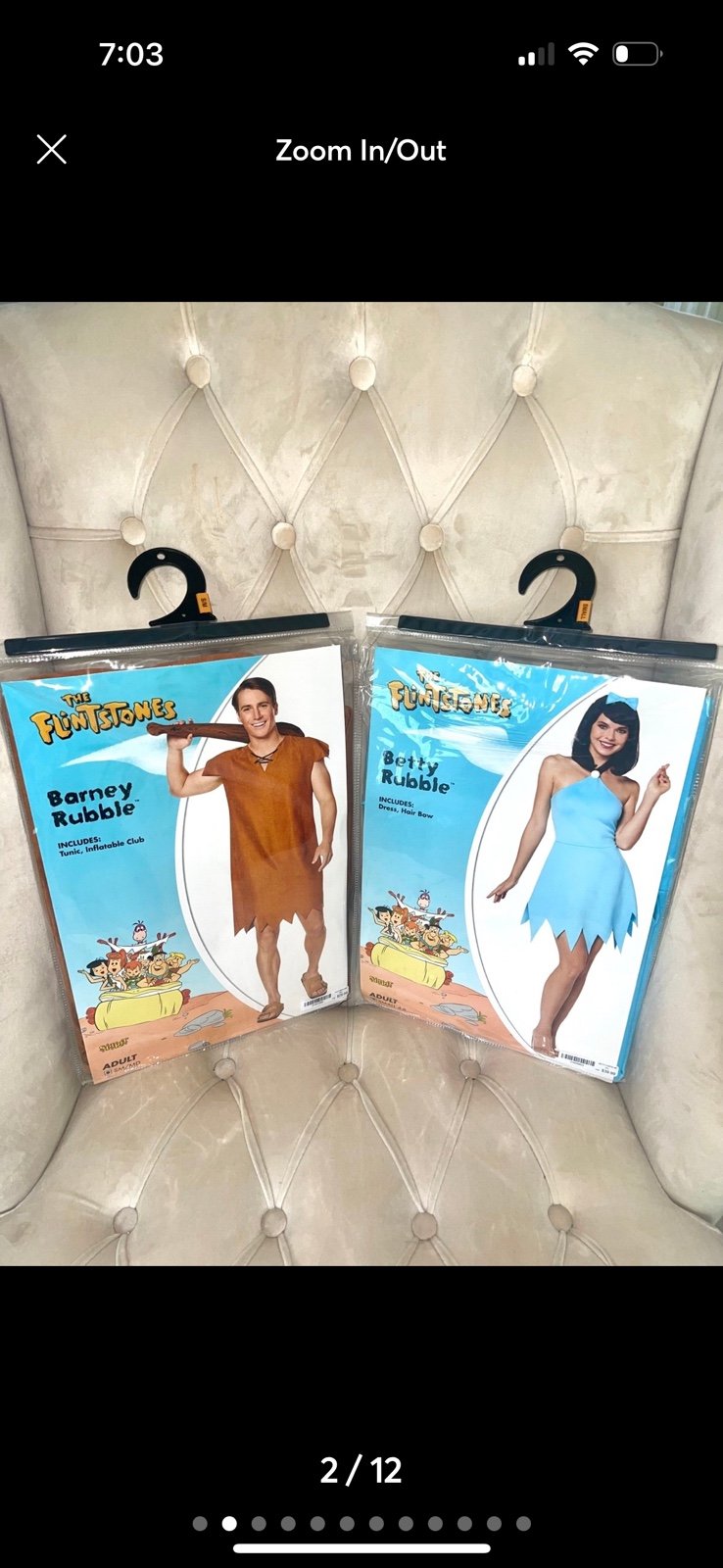 The Flintstones: Betty and Barney Rubble Couples Costumes (S & SM/MD)
