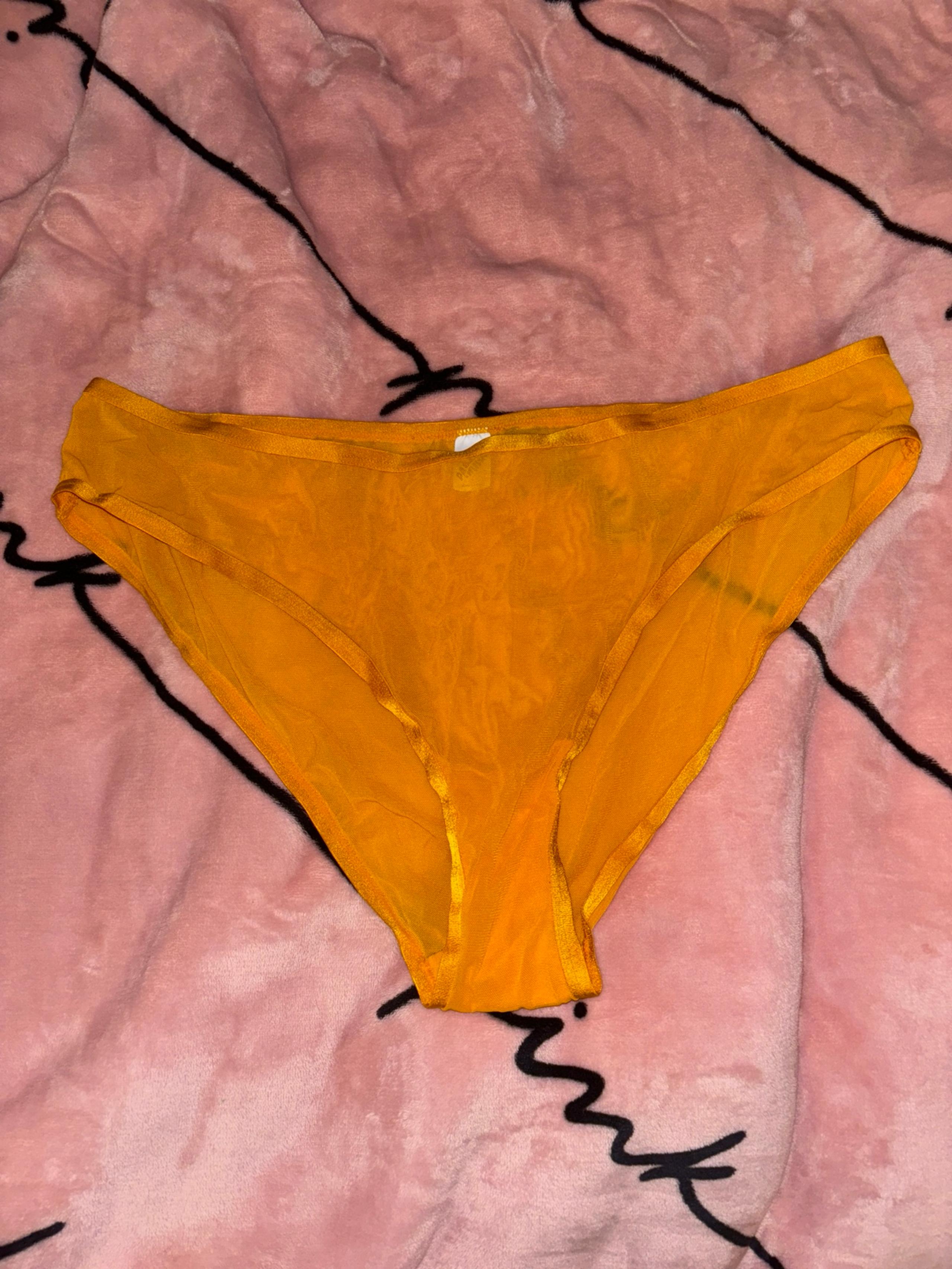 Parade Sheer Mesh Panties Yellow Orange XL