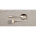 Vtg. Gumps Sterling Child's Spoon and Fork Set 28.60g 4.5 Mid Century Plain