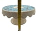 Vintage Mary Engelbreit Blue White Floral Cake Stand Scalloped Edge