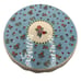 Vintage Mary Engelbreit Blue White Floral Cake Stand Scalloped Edge