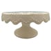 Vintage Mary Engelbreit Blue White Floral Cake Stand Scalloped Edge