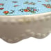 Vintage Mary Engelbreit Blue White Floral Cake Stand Scalloped Edge