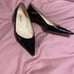 Jimmy choo patent leather pointed toe kitten heel