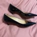Jimmy choo patent leather pointed toe kitten heel