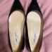 Jimmy choo patent leather pointed toe kitten heel