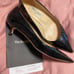 Jimmy choo patent leather pointed toe kitten heel