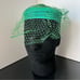 Vintage 1960s Ladies Green Layered Pillbox Fascinator Halo Hat With Net Veil