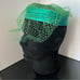 Vintage 1960s Ladies Green Layered Pillbox Fascinator Halo Hat With Net Veil