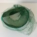 Vintage 1960s Ladies Green Layered Pillbox Fascinator Halo Hat With Net Veil