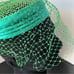 Vintage 1960s Ladies Green Layered Pillbox Fascinator Halo Hat With Net Veil