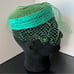 Vintage 1960s Ladies Green Layered Pillbox Fascinator Halo Hat With Net Veil