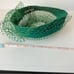 Vintage 1960s Ladies Green Layered Pillbox Fascinator Halo Hat With Net Veil