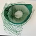 Vintage 1960s Ladies Green Layered Pillbox Fascinator Halo Hat With Net Veil