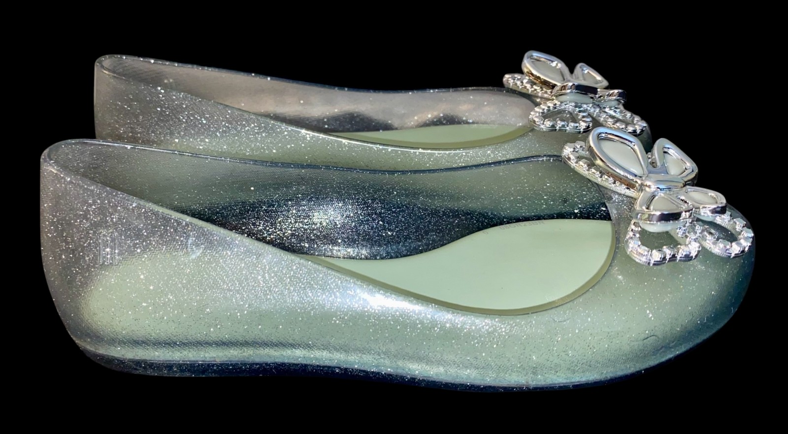 Mini Melissa Girls 1Y Butterfly Green Shoes Never Worn