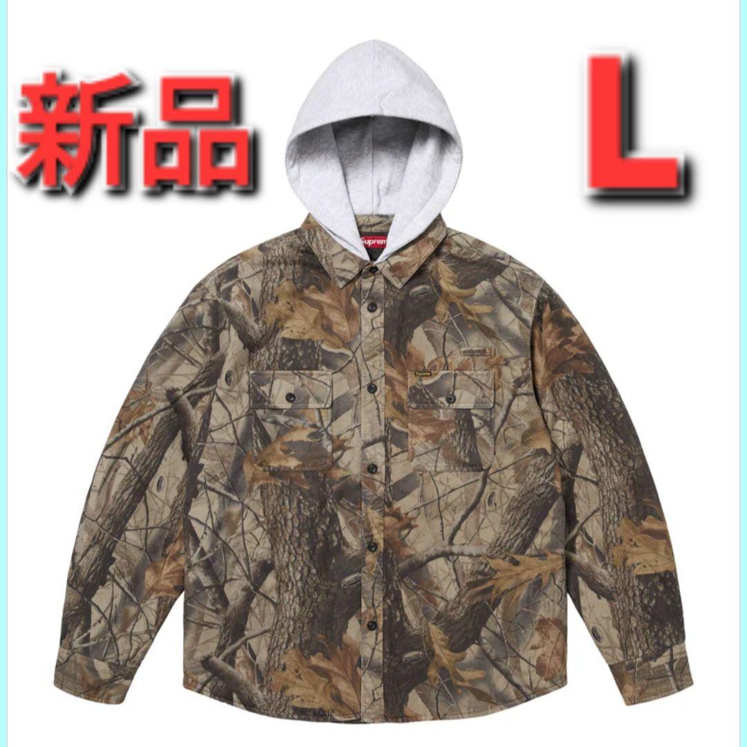 【New L】Supreme Quilted Lined Hooded Shirt