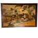 Vintage Wooden Inlaid Marquetry Wall Art Figural Pastural Farm Shepherd Scene