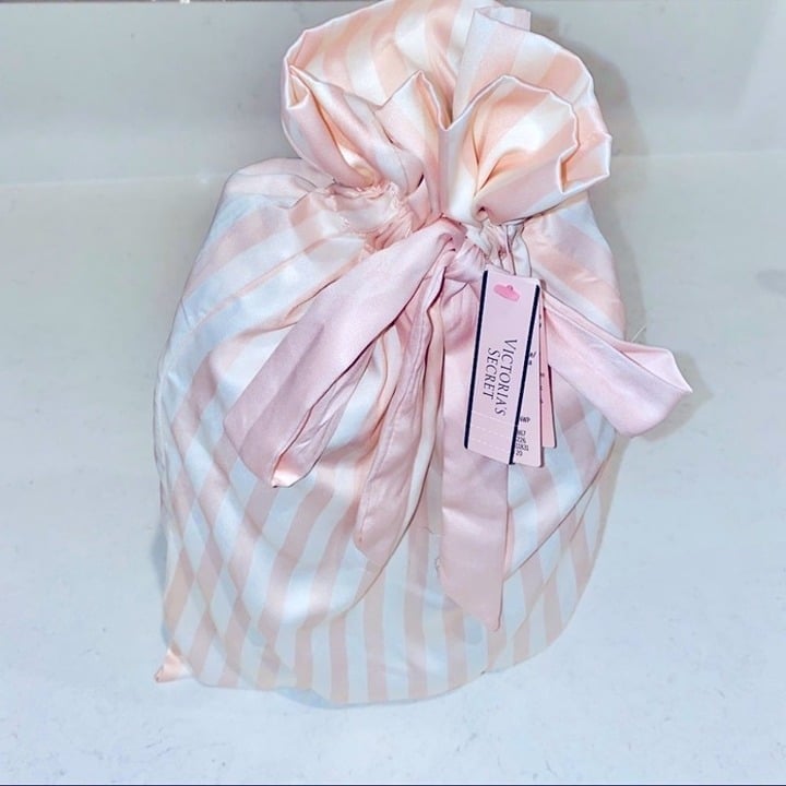 Victoria’s Secret Satin Pink Stripe clothes bag
