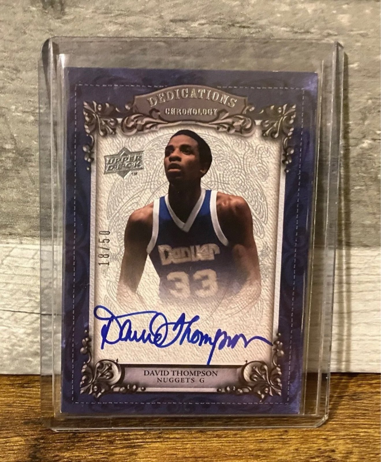 2008 Upper Deck Dedications Chronology David Thompson Card Signed Autographed 50
