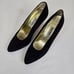 Vintage 90s Escada Black Suede Studded Heel Pumps Shoes Womens Size 7.5