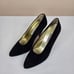 Vintage 90s Escada Black Suede Studded Heel Pumps Shoes Womens Size 7.5