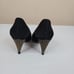 Vintage 90s Escada Black Suede Studded Heel Pumps Shoes Womens Size 7.5