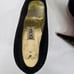 Vintage 90s Escada Black Suede Studded Heel Pumps Shoes Womens Size 7.5