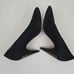 Vintage 90s Escada Black Suede Studded Heel Pumps Shoes Womens Size 7.5