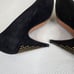 Vintage 90s Escada Black Suede Studded Heel Pumps Shoes Womens Size 7.5