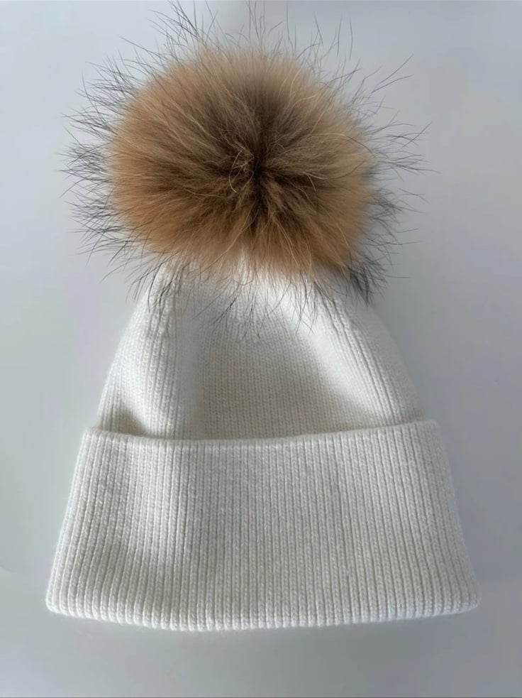 Angora Hat Bundle with Real Fur Pom Pom 5yo- adult