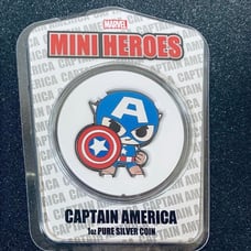 Marvel Mini Hero Captain America Pure Silver Coin
