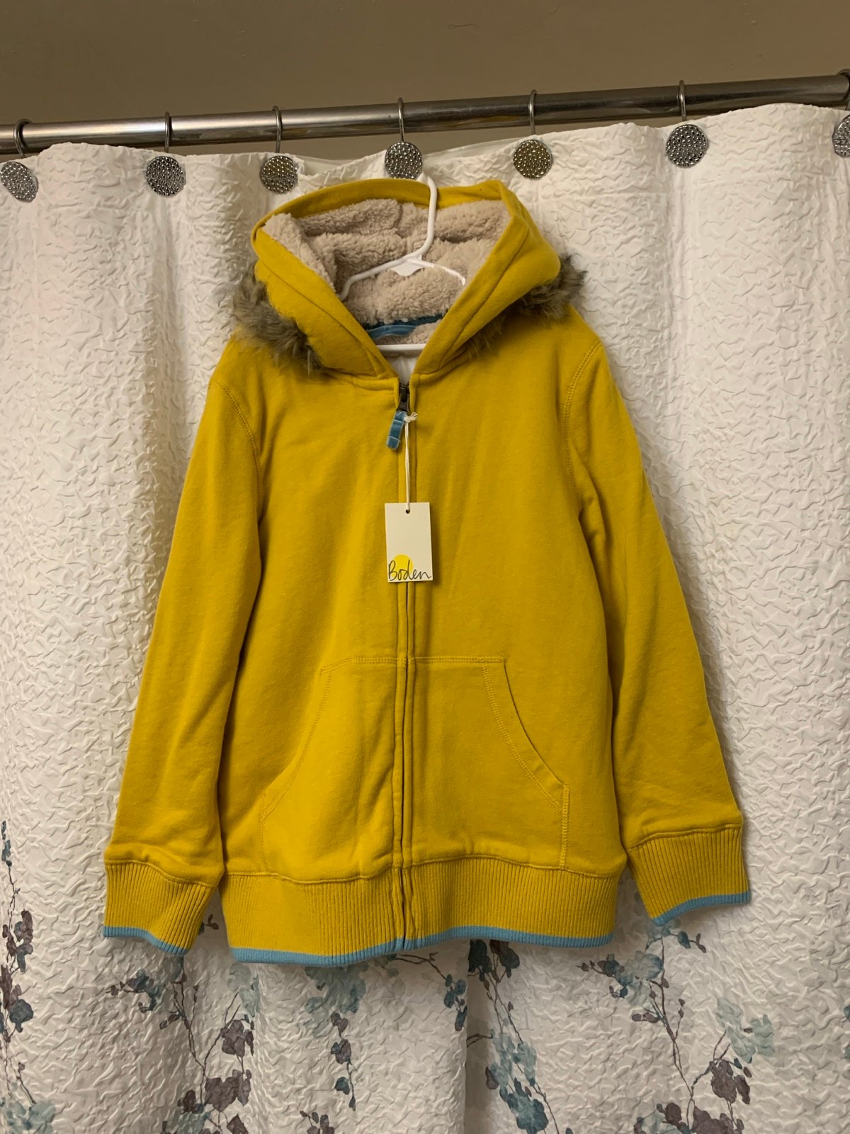 Mini Boden Lion shaggy lined hoodie size 9-10y