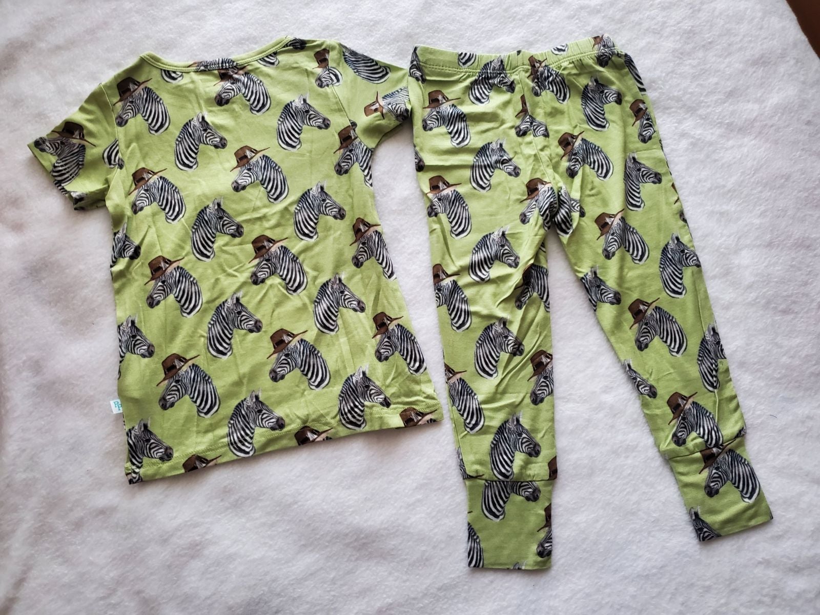 NWT 18-24m Posh Peanut Zebra 2-Piece Pajama