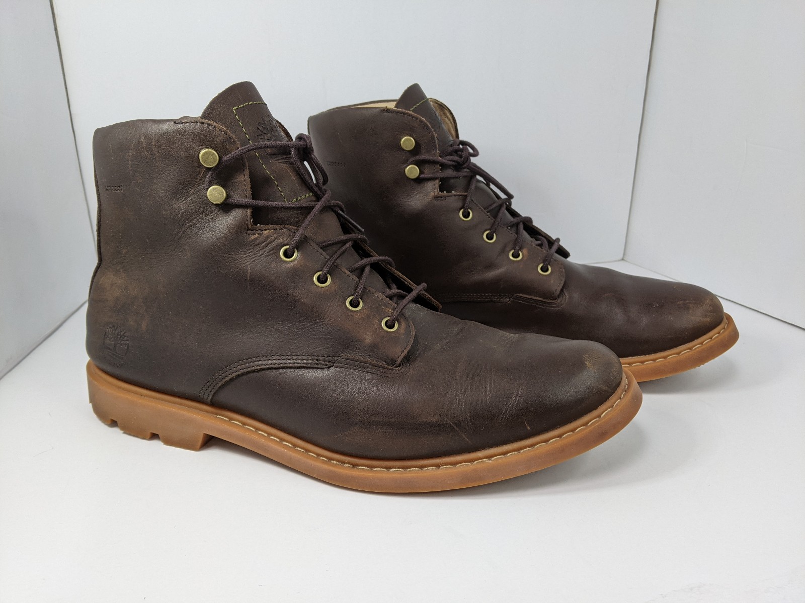 TIMBERLAND AFHP-A5950 Men Shoes Size 12 Dark Brown Leather High-Top Laced