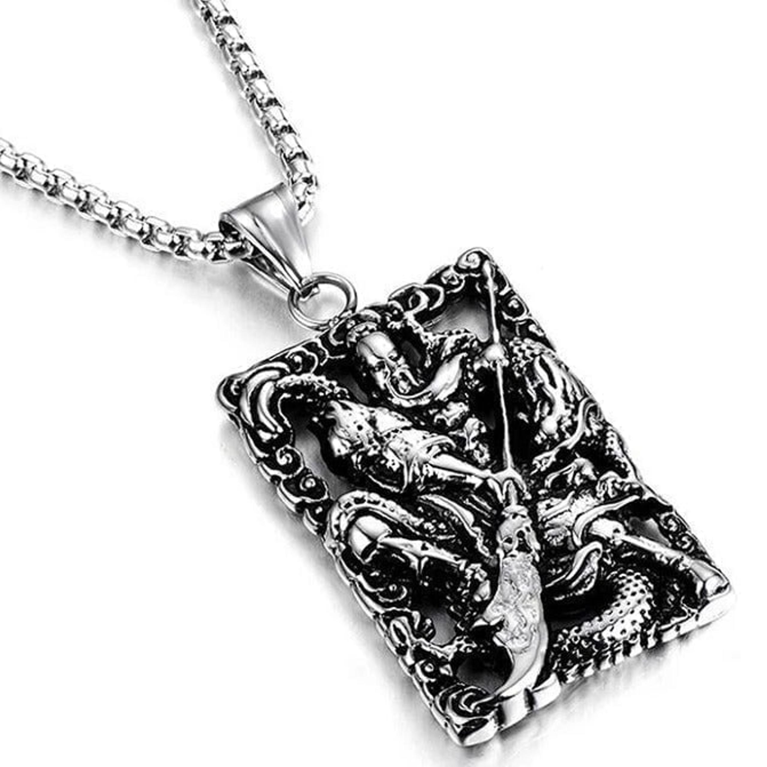 Tibetan retro ethnic broadsword pendant necklace for women/men, N90201P174