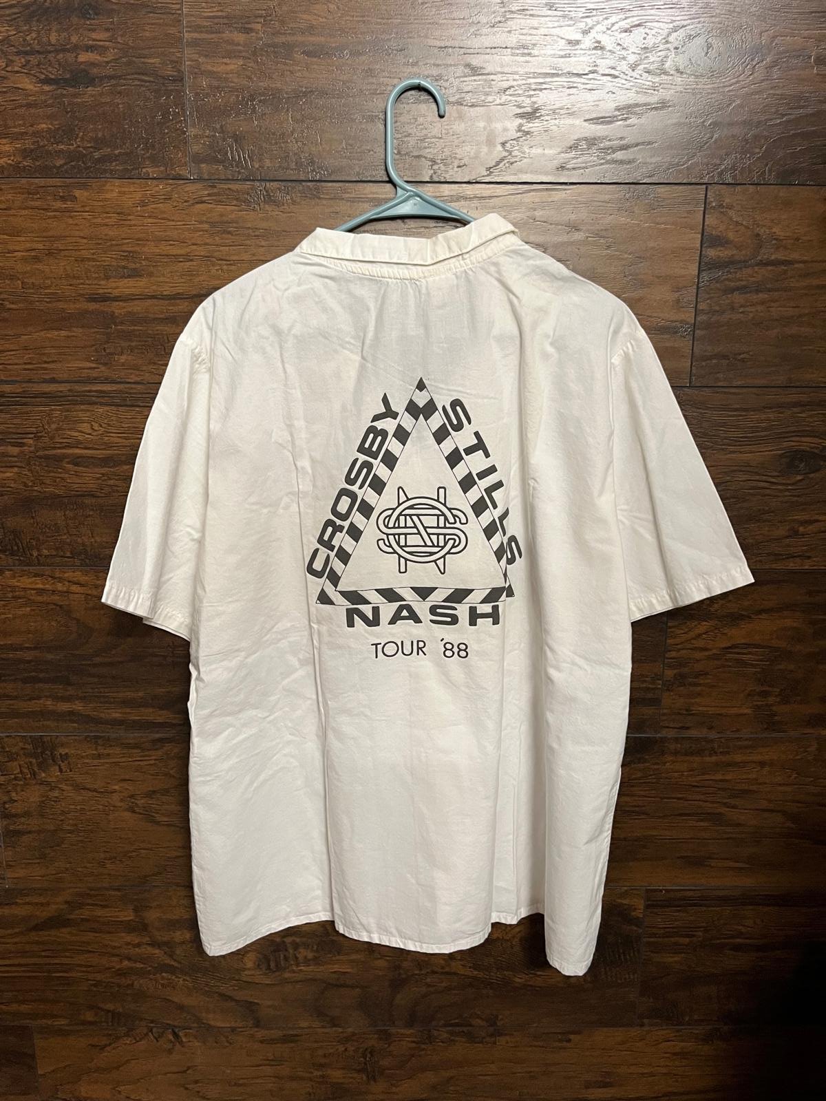 Vintage Crosby Stills and Nash Tour 1988 Button Up - Beer XL