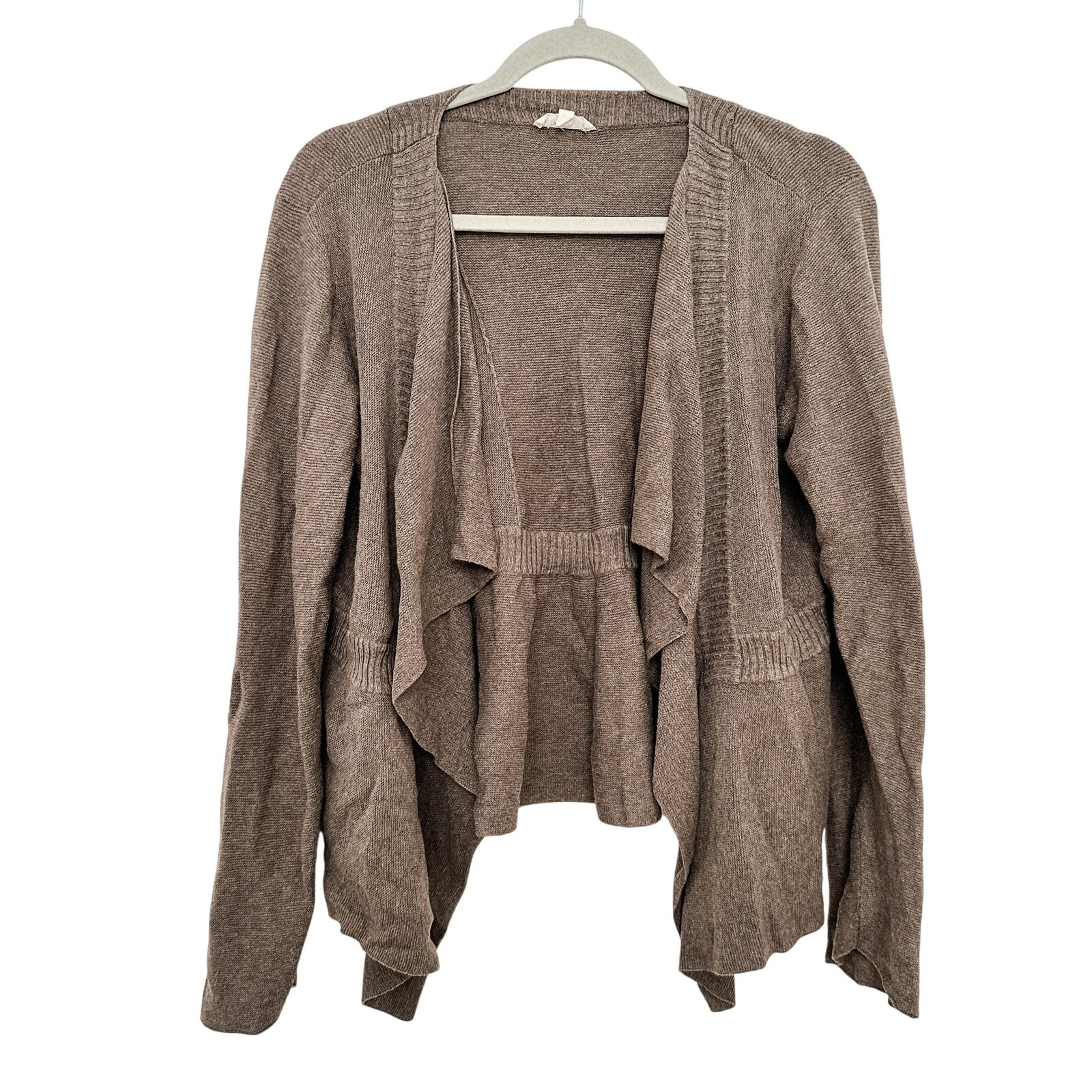 Eileen Fisher Organic Cotton Open Front Cardigan Brown Size M Lagom Minimalist