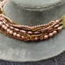 Japanese handmade multi strand necklace with akoya pearls, orange & gold Czech