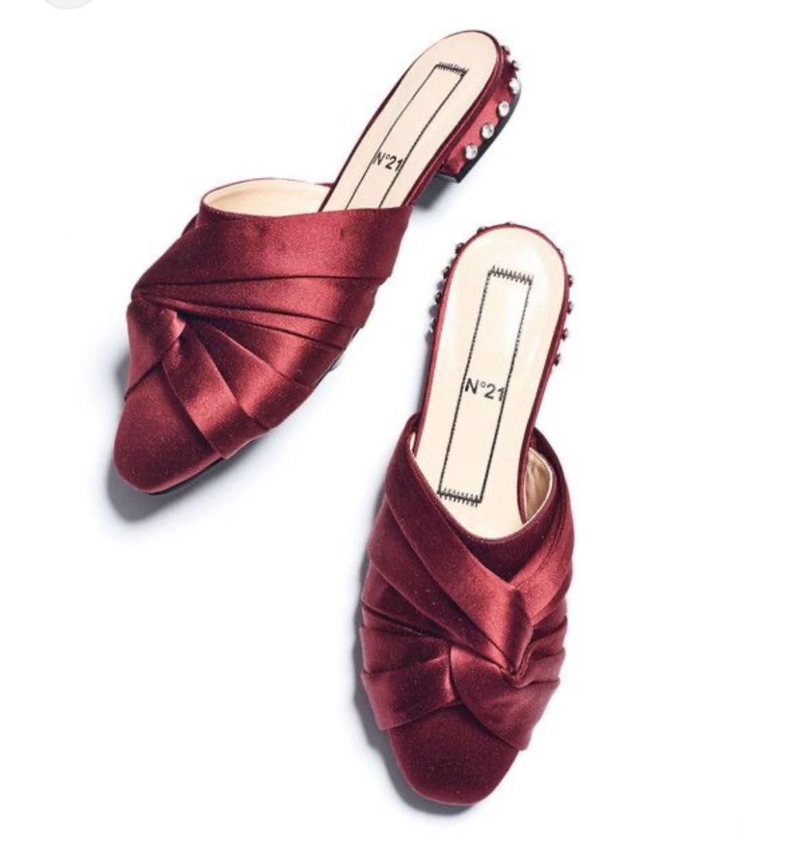 No. 21 silk blend burgundy mules