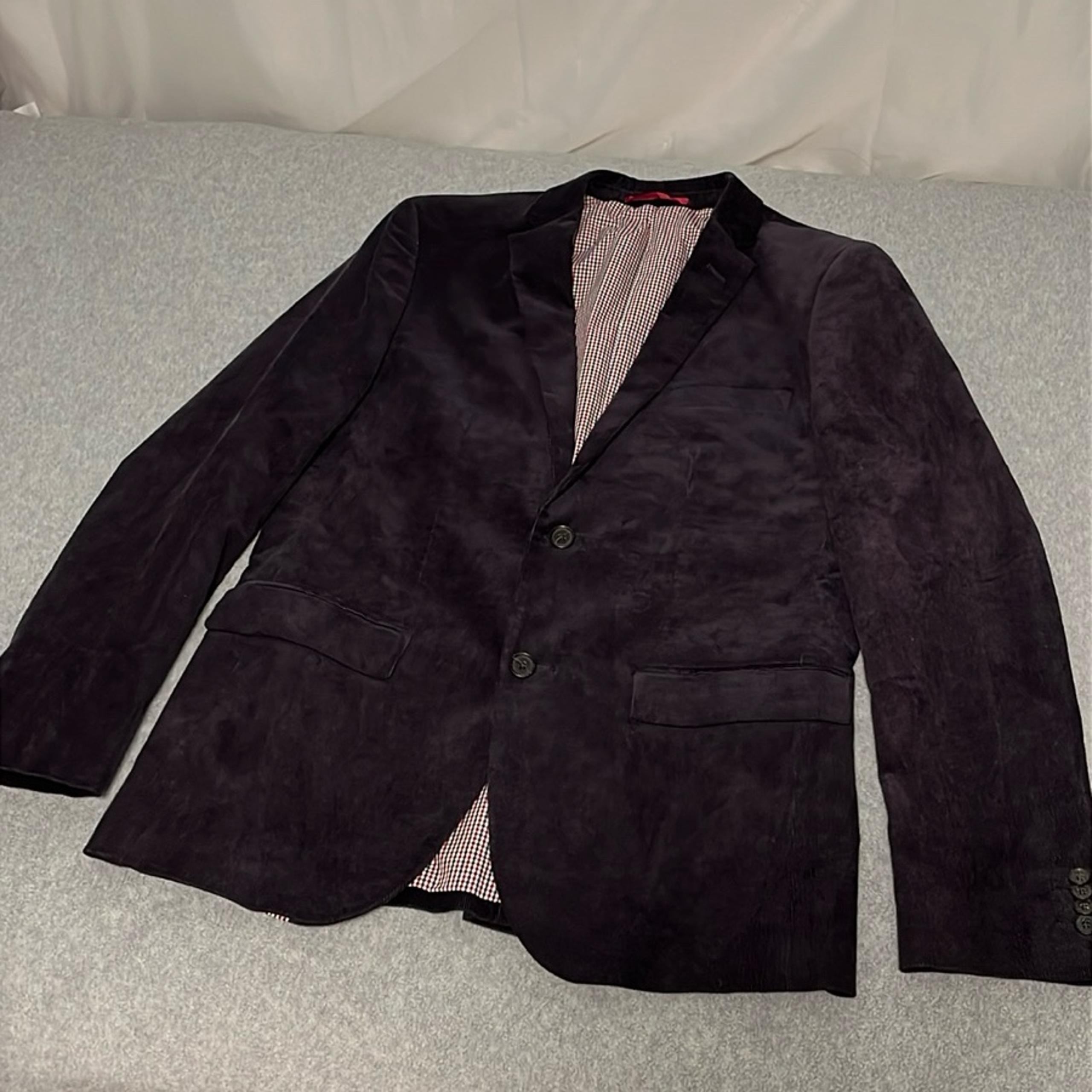 H & M Corduroy Blazer Jacket Sportcoat Mens Size 40R Two Button Purple